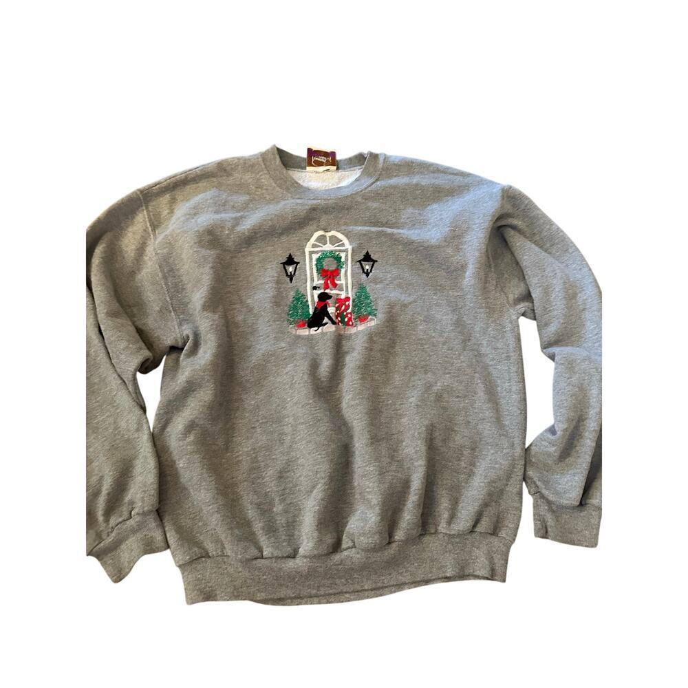 Peanut Butter & Jelly Sweatshirt Crew Neck Christmas Gray Size L
